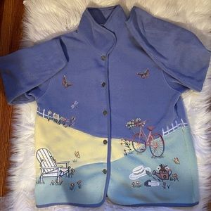 Vintage northern reflections fleece button up